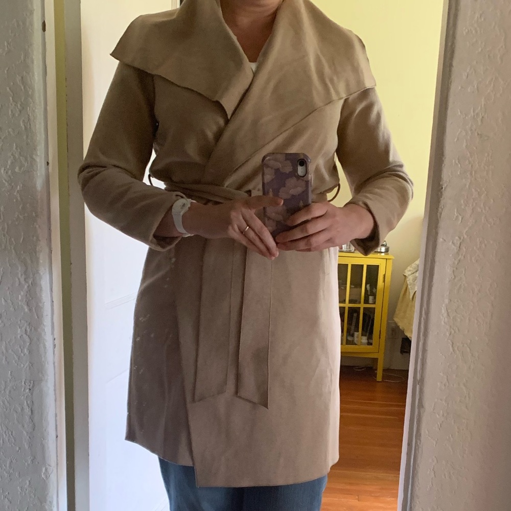 New with tags wool wrap coat in tan